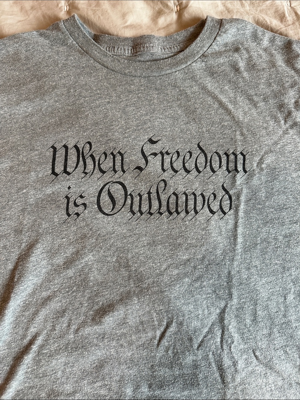Grunt Style XL When Freedom Is Outlawed Graphic Tee - Men’s Grey T-Shirt